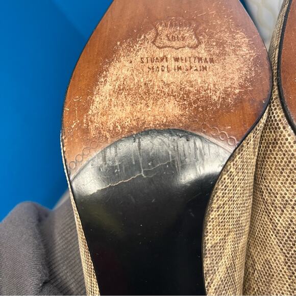 Vintage Stuart Weitzman Snakeskin Leather Pump Heels Women’s 10 (modern 9.5) - Picture 6 of 13